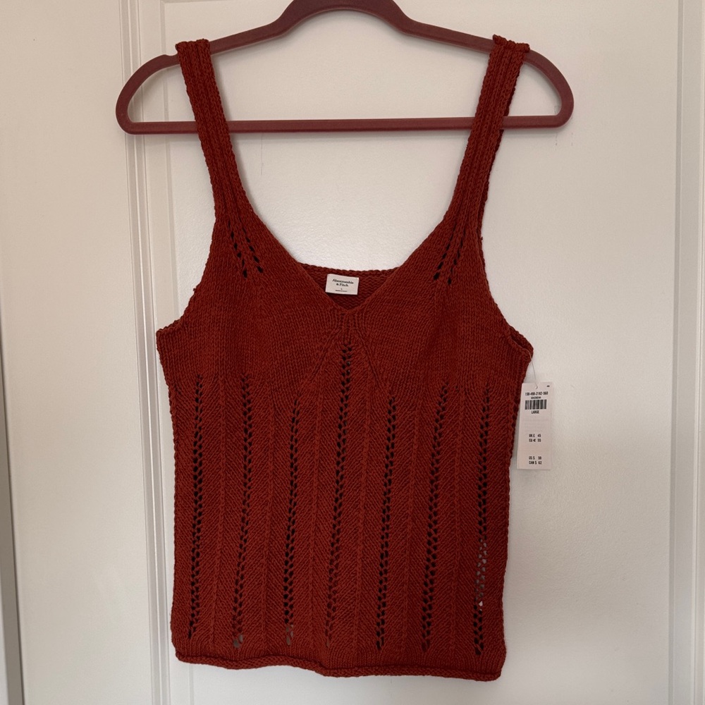 Abercrombie & Fitch Orange Knit Tank Top